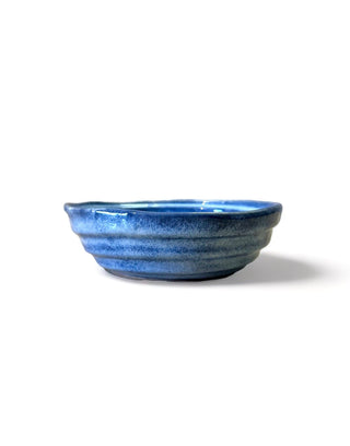Blue Denim Serving Bowl  - Hand Painted | Hand Textured |  Set of 1 | Ceramic | Ideal for serving food items - PotteryDen