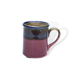 Onion pink and blue coffee mug - Height 8 cm | diameter 6.5 cm | Hand Painted | Hand Textured |  Set of 1 | Ceramic | Ideal for Tea and Coffee - PotteryDen