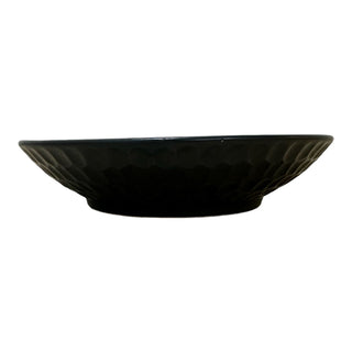 Black Thumbprint Bowl - Height 5 cm | Diameter 24.5 cm | Hand Painted | Hand Textured |  Set of 1 | Ceramic | Ideal for serving food items - PotteryDen