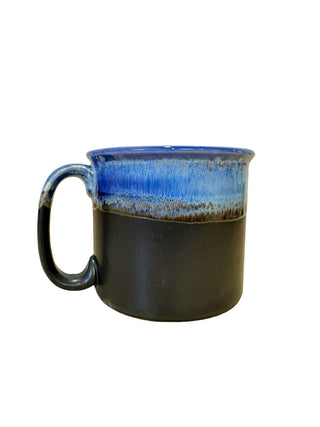 Black and Blue Shaded Maggi mug - Height 8 cm | diameter 8 cm | Hand Painted | Hand Textured | Set of 1 | Ceramic | Ideal for Maggie PotteryDen