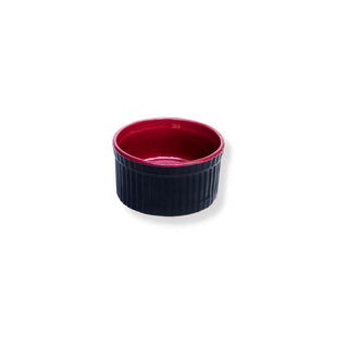 Black and Pink Onion Ramekin  - Height 4.5 cm | diameter 8.5 cm | Hand Painted | Hand Textured |  Set of 1 | Ceramic | Ideal for baking souffle - PotteryDen