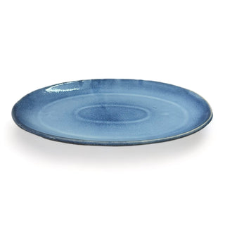 Blue Denim Oval Platter - Hand Painted | Hand Textured | Set of 1 | Ceramic | Ideal for serving food items PotteryDen