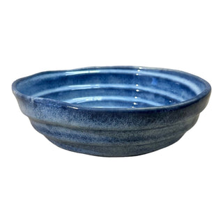 Blue Denim Serving Bowl - Hand Painted | Hand Textured | Set of 1 | Ceramic | Ideal for serving food items PotteryDen