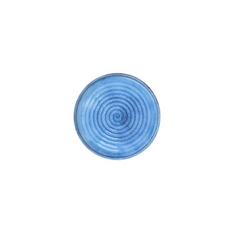 Blue Denim snack plate - Height 2 cm | Diameter 20 cm | Hand Painted | Hand Textured |  Set of 1 | Ceramic | Ideal for serving food items - PotteryDen