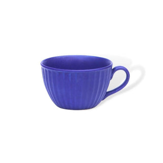 Blue royal soup cup with spoon - Height 7 cm | diameter 11 cm | Hand Painted | Hand Textured |  Set of 1 | Ceramic | Ideal for soup serving - PotteryDen