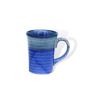 Blue shaded coffee mug - Height 10.5 cm | diameter 9 cm | Hand Painted | Hand Textured | Set of 1 | Ceramic | Ideal for Tea and Coffee PotteryDen