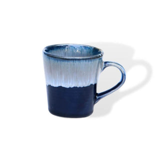 Blue shaded coffee mug - Height 8.5 cm | diameter 8.5 cm |  Hand Painted | Hand Textured |  Set of 1 | Ceramic | Ideal for Tea and Coffee - PotteryDen