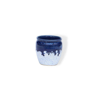 Blue with Santorini white speckles PotteryDen Kulhad - 100 ml,  Hand Painted | Hand Textured |  Set of 1 | Ceramic | Ideal for Tea Coffee and cold beverage - PotteryDen