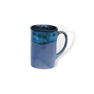 Grey blue median coffee mug - Height 10 cm | diameter 7 cm | Hand Painted | Hand Textured |  Set of 1 | Ceramic | Ideal for Tea and Coffee - PotteryDen