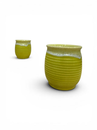 Lime Yellow shaded PotteryDen Kulhad - 100 ml| Hand Painted | Set of 2 | Ceramic Pottery | Ideal for Tea Coffee and cold beverage (Copy)
