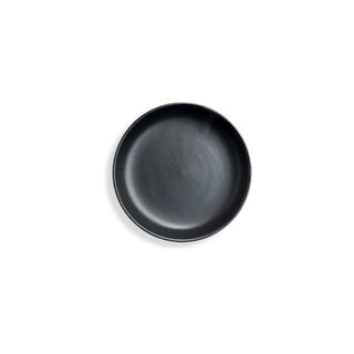 Little Black Matt Blate - Mix of Bowl and Plate - Height 4.3 cm | diameter 19 cm | Hand Painted | Hand Textured |  Set of 1 | Ceramic | Ideal for snacks or small meals - PotteryDen