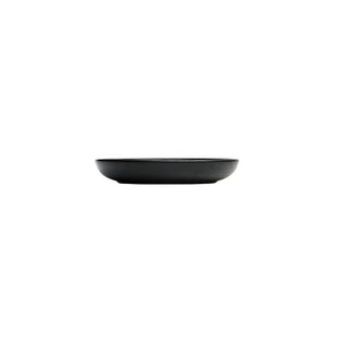 Little Black Matt Blate - Mix of Bowl and Plate - Height 4.3 cm | diameter 19 cm | Hand Painted | Hand Textured |  Set of 1 | Ceramic | Ideal for snacks or small meals - PotteryDen