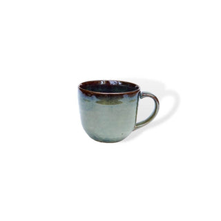 Olive green coffee mug - Height 8 cm | diameter 9.5 cm | Hand Painted | Hand Textured | Set of 1 | Ceramic | Ideal for Tea and Coffee PotteryDen