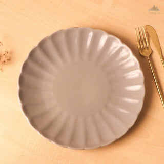 Pastel Grey Dinner Plate | Height 2.5 cm | Diameter 27.5 cm | Hand Painted |  Set of 1 | Ceramic Pottery | Ideal for serving a full meal - PotteryDen