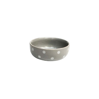 Pastel Grey Polka Dots Cereal Bowl- Height 5 cm | diameter 14 cm | Hand Painted | Hand Textured |  Set of 1 | Ceramic | Ideal for serving cereal or any food items - PotteryDen