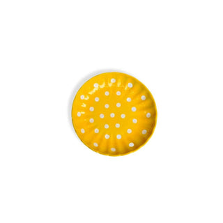 Pastel Yellow Polka Dots Quarter Plate - Hand Painted | Hand Textured | Set of 1 | Ceramic | Ideal next to the dinner plate or serving snacks, small food items PotteryDen