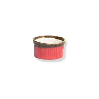 Pink & Brown Two Tone Ramekin - Height 4.5 cm | diameter 8.5 cm | Hand Painted | Hand Textured |  Set of 1 | Ceramic | Ideal for baking souffle - PotteryDen