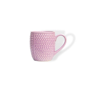 Pink Dotted Tea / Coffee Mug - Height 8 cm | diameter 9 cm | Hand Painted | Hand Textured | Set of 1 | Ceramic | Ideal for Tea and Coffee PotteryDen
