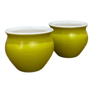 Lime yellow PotteryDen Kulhad | Hand Painted |  Set of 2  | Ceramic Pottery | Ideal for Tea Coffee and cold beverage - PotteryDen