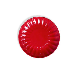 Red Dinner Plate - Height 2.5 cm | diameter 27.5 cm | Hand Painted | Hand Textured |  Set of 1 | Ceramic | Ideal for serving a full meal - PotteryDen