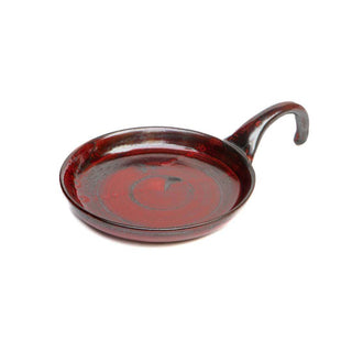 Rustic Maroon Pizza Plate- Length 30 cm | diameter 19 cm | Hand Painted | Hand Textured | Set of 1 | Ceramic | Ideal for cooking and serving pizza PotteryDen