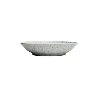 Santorini White with blue Speckles Thumbprint Bowl - Height 5 cm | Diameter 24.5 cm | Hand Painted | Hand Textured | Set of 1 | Ceramic | Ideal for serving food items PotteryDen