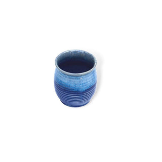 Shaded Blue PotteryDen Kulhad- Height 8 cm | diameter 7 cm | 100 ml, Hand Painted | Hand Textured | Set of 1 | Ceramic | Ideal for Tea Coffee and cold beverage PotteryDen