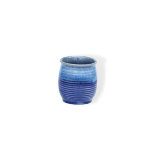 Shaded Blue PotteryDen Kulhad- Height 8 cm | diameter 7 cm | 100 ml,  Hand Painted | Hand Textured |  Set of 1 | Ceramic | Ideal for Tea Coffee and cold beverage - PotteryDen