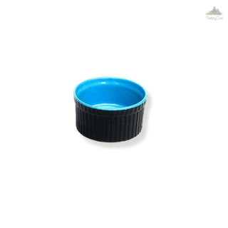 Black and Blue Ramekin | Height 4.5 cm | Diameter 8.5 cm | Hand Painted |  Set of 1 | Ceramic Pottery | Ideal for baking souffle - PotteryDen