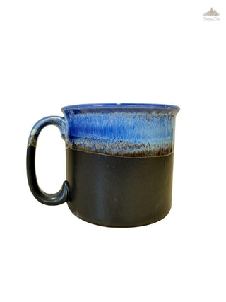 Black and Blue Shaded Maggi mug | Height 8 cm | Diameter 8 cm | Hand Painted |  Set of 1 | Ceramic Pottery | Ideal for Maggie - PotteryDen