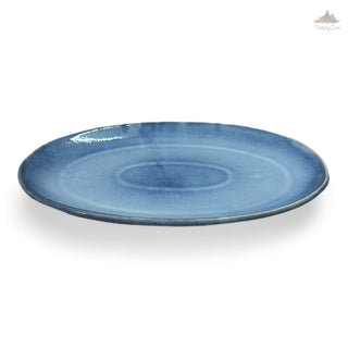 Blue Denim Oval Platter  | Hand Painted |  Set of 1 | Ceramic Pottery | Ideal for serving food items - PotteryDen