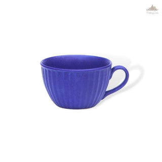 Blue royal soup cup with spoon | Height 7 cm | Diameter 11 cm | Hand Painted |  Set of 1 | Ceramic Pottery | Ideal for soup serving - PotteryDen