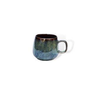 c - Height 8 cm | diameter 9.5 cm | Hand Painted | Hand Textured | Set of 1 | Ceramic | Ideal for Tea and Coffee PotteryDen