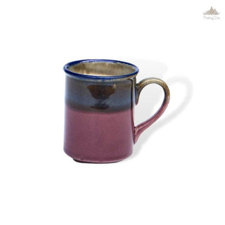 Onion pink and blue coffee mug | Height 8 cm | Diameter 6.5 cm | Hand Painted |  Set of 1 | Ceramic Pottery | Ideal for Tea and Coffee - PotteryDen