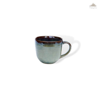 Olive green coffee mug | Height 8 cm | Diameter 9.5 cm | Hand Painted |  Set of 1 | Ceramic Pottery | Ideal for Tea and Coffee - PotteryDen