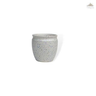 Santorini white and blue speckles PotteryDen Kulhad - 100 ml| Hand Painted |  Set of 1 | Ceramic Pottery | Ideal for Tea Coffee and cold beverage - PotteryDen